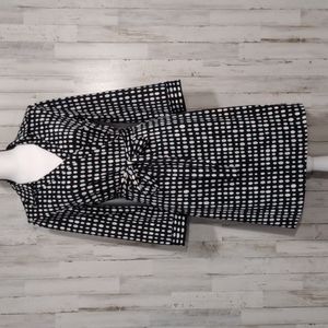 JB by Julie Brown Black 3/4 Sleeve Polka Dot Wrap Dress